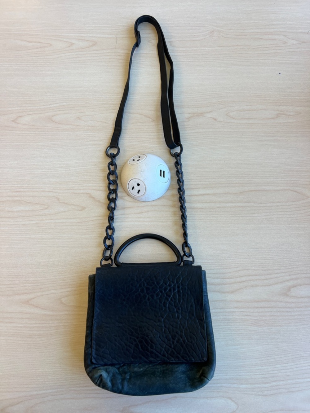 Anthropologie x Daniella Lehavi two-toned leather crossbody bag black and green - Picture 12 of 14